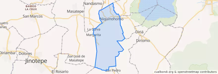 Mapa de ubicacion de Niquinohomo (Municipio).