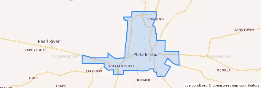 Mapa de ubicacion de Philadelphia.