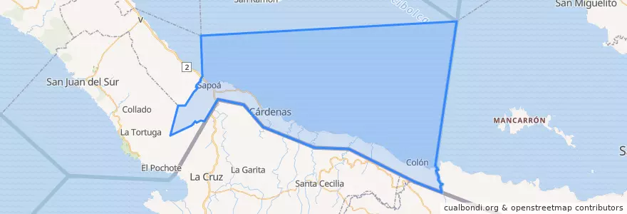 Mapa de ubicacion de Cárdenas (Municipio).