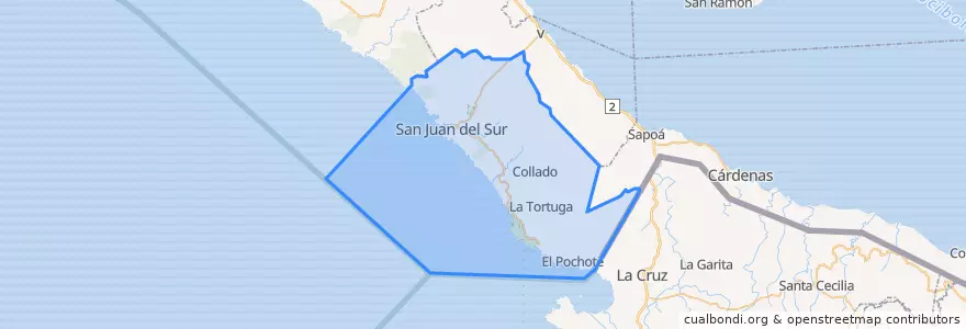 Mapa de ubicacion de San Juan del Sur (Municipio).