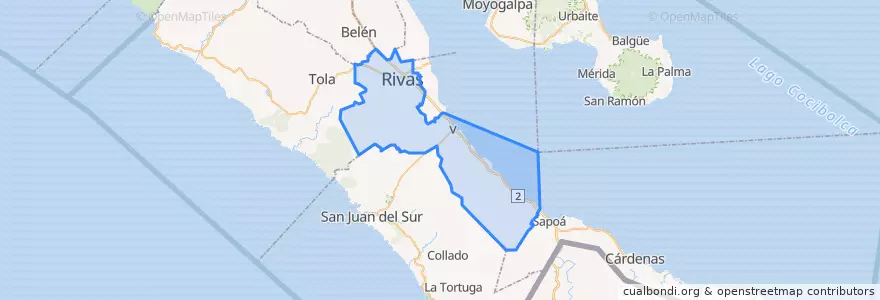 Mapa de ubicacion de Rivas (Municipio).