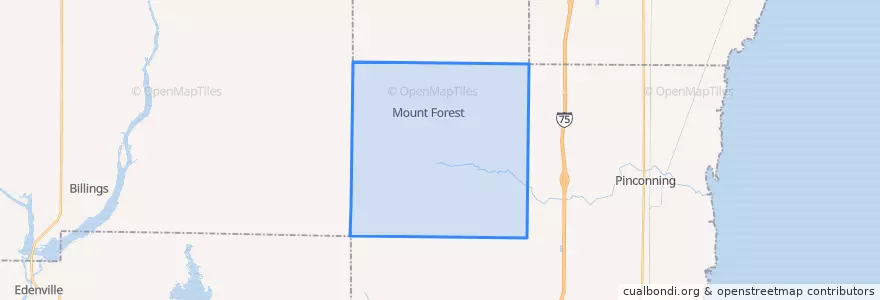 Mapa de ubicacion de Mount Forest Township.