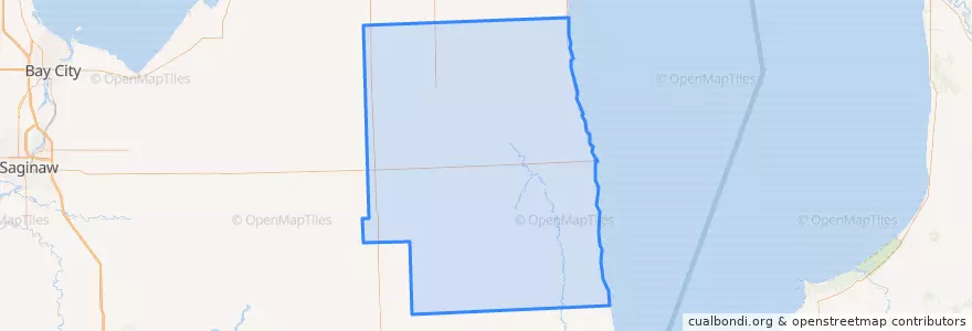 Mapa de ubicacion de Sanilac County.