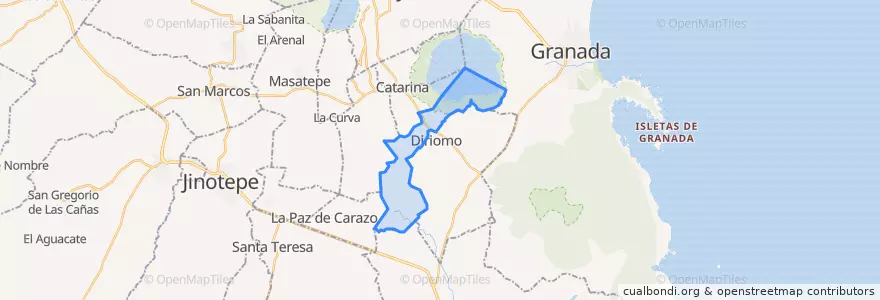 Mapa de ubicacion de Diriá (Municipio).