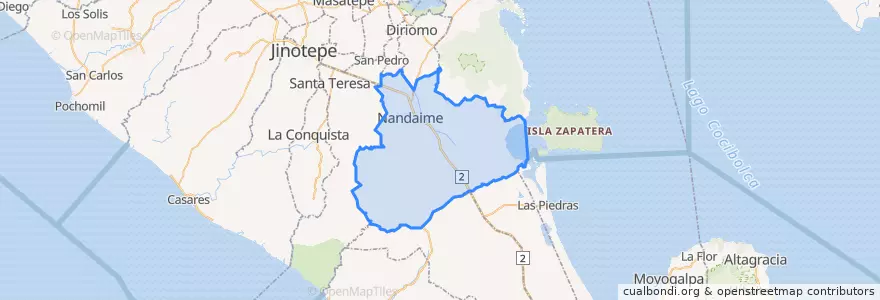 Mapa de ubicacion de Nandaime (Municipio).