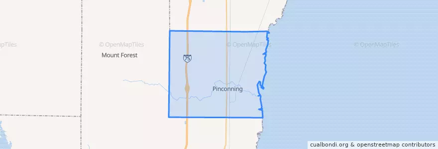 Mapa de ubicacion de Pinconning Township.