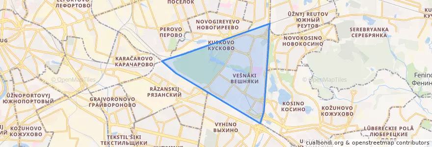 Mapa de ubicacion de район Вешняки.