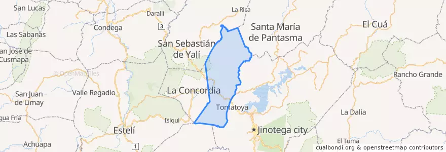 Mapa de ubicacion de San Rafael del Norte (Municipio).