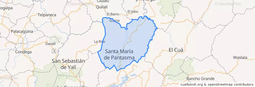 Mapa de ubicacion de Santa María de Pantasma (Municipio).