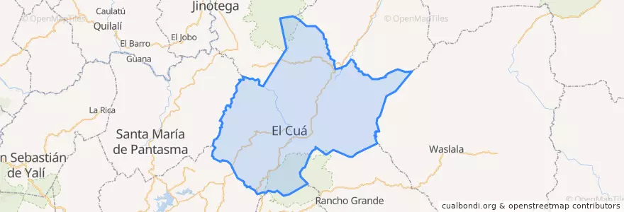 Mapa de ubicacion de El Cuá (Municipio).
