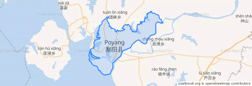 Mapa de ubicacion de 鄱阳镇.