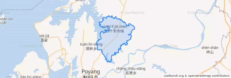 Mapa de ubicacion de 四十里街镇.