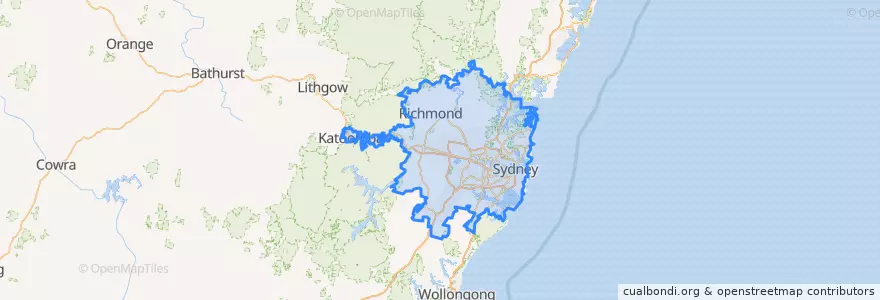 Mapa de ubicacion de Sydney.
