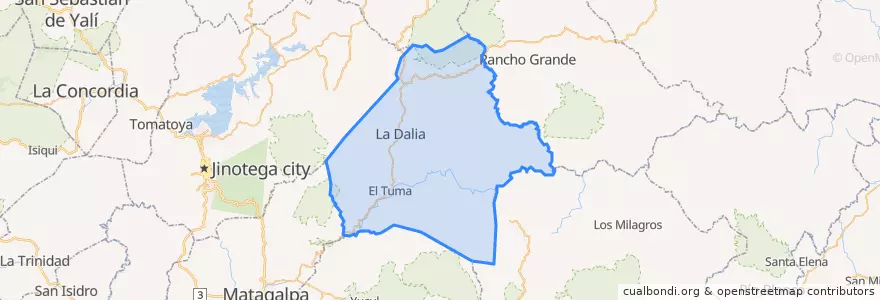 Mapa de ubicacion de El Tuma - La Dalia (Municipio).