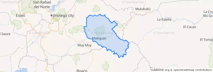 Mapa de ubicacion de Matiguás (Municipio).