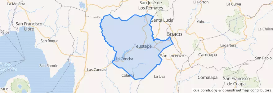 Mapa de ubicacion de Teustepe (Municipio).