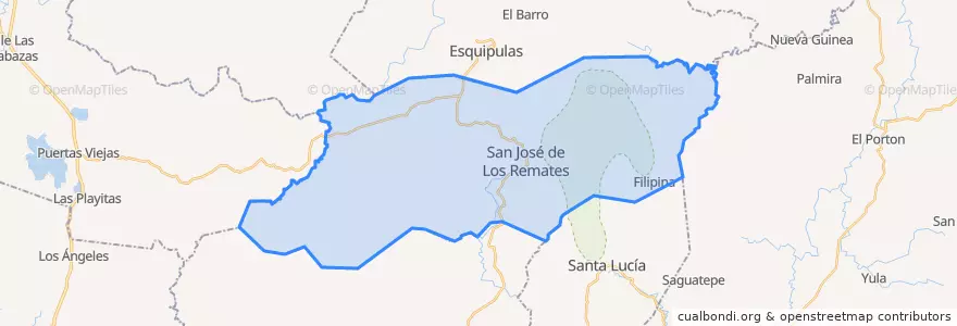 Mapa de ubicacion de San José de Los Remates (Municipio).