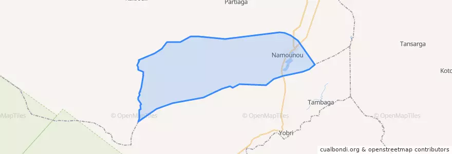 Mapa de ubicacion de Namounou.