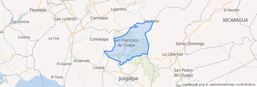 Mapa de ubicacion de Cuapa (Municipio).