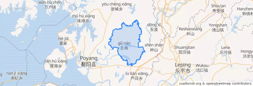 Mapa de ubicacion de 古县渡镇.