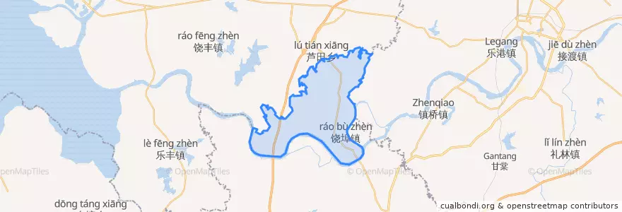 Mapa de ubicacion de 饶埠镇.