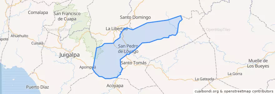 Mapa de ubicacion de San Pedro de Lóvago (Municipio).