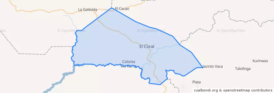 Mapa de ubicacion de El Coral (Municipio).