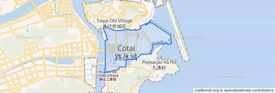 Mapa de ubicacion de Zona do Aterro de Cotai.