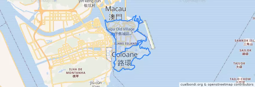 Mapa de ubicacion de Coloane.