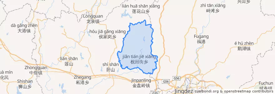 Mapa de ubicacion de 枧田街乡.