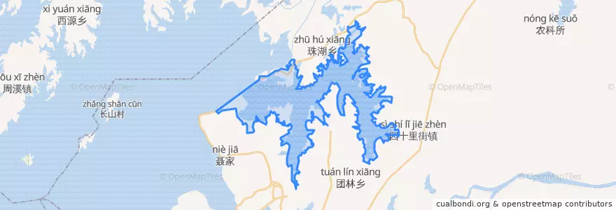 Mapa de ubicacion de 白沙洲乡.