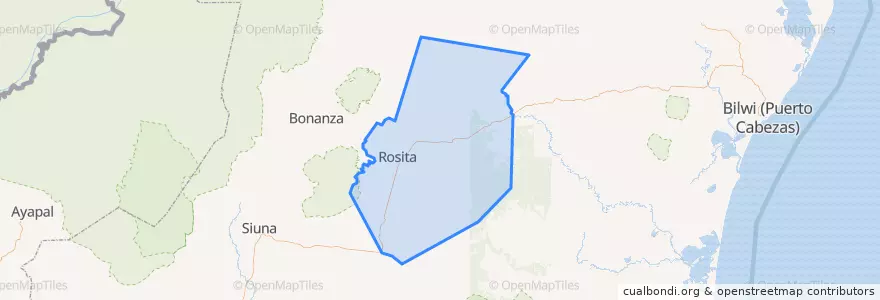 Mapa de ubicacion de Rosita (Municipio).