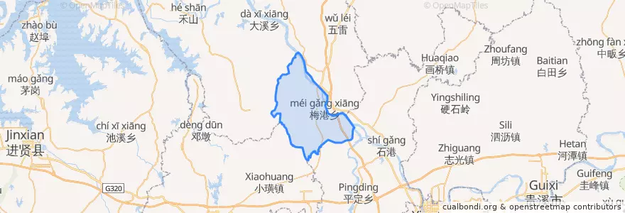 Mapa de ubicacion de 梅港乡.