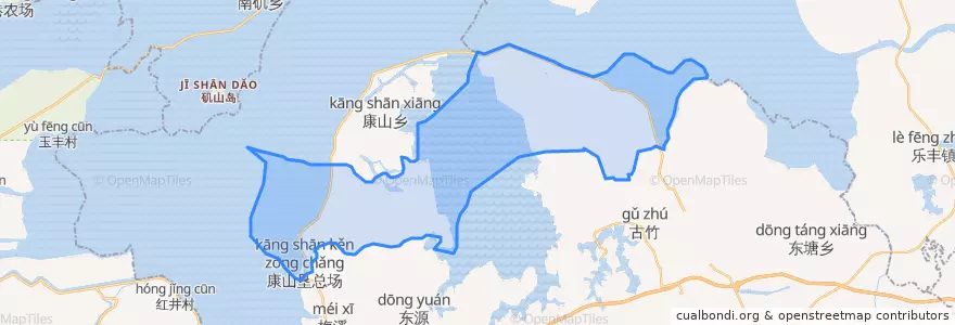 Mapa de ubicacion de 康山垦总场.