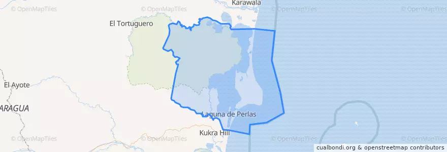 Mapa de ubicacion de Laguna de Perlas (Municipio).