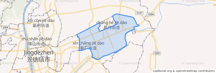 Mapa de ubicacion de 新厂街道.