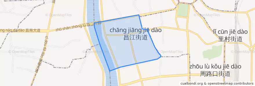 Mapa de ubicacion de 昌江街道.