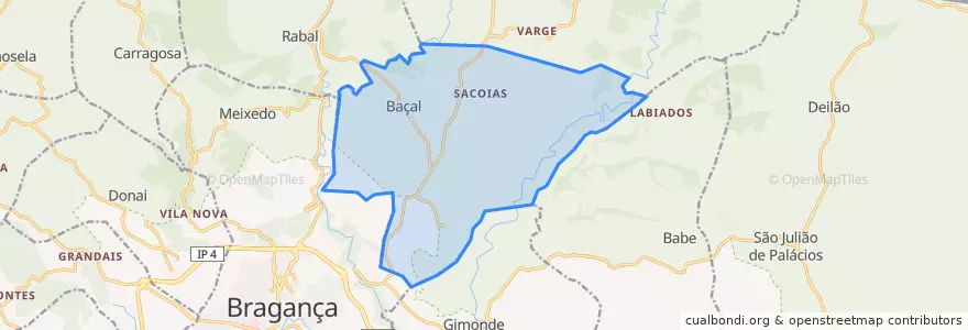 Mapa de ubicacion de Baçal.