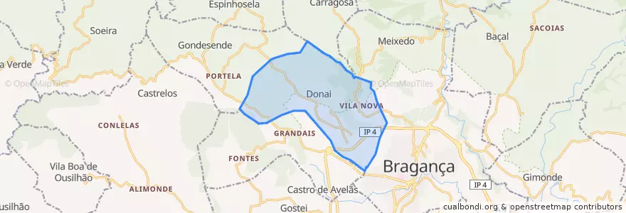 Mapa de ubicacion de Donai.