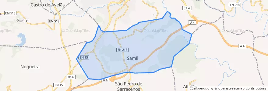 Mapa de ubicacion de Samil.
