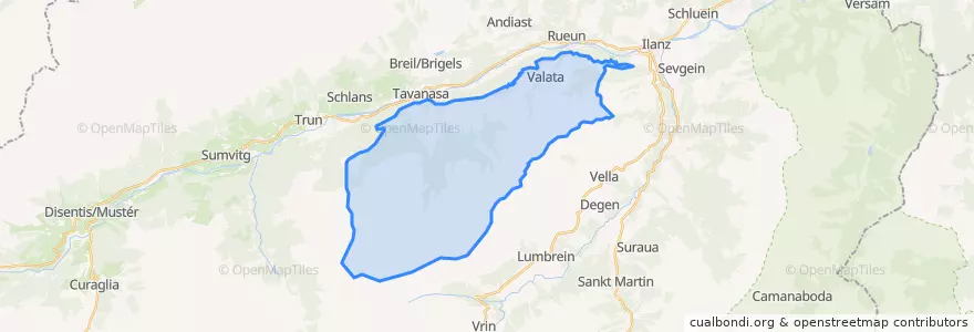 Mapa de ubicacion de Obersaxen-Mundaun.