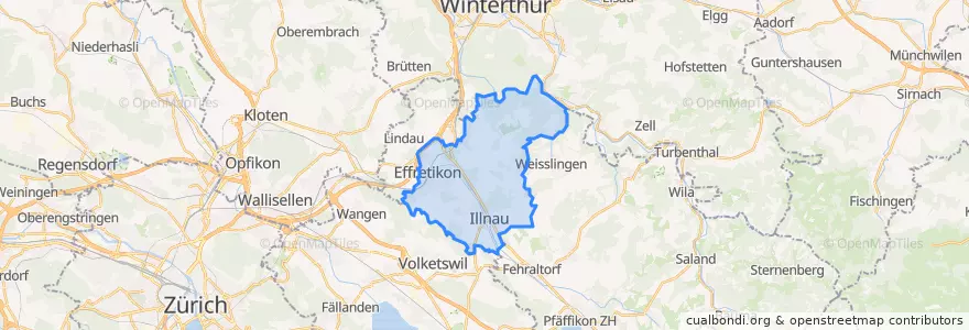 Mapa de ubicacion de Illnau-Effretikon.