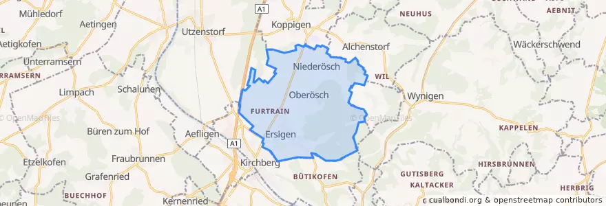 Mapa de ubicacion de Ersigen.