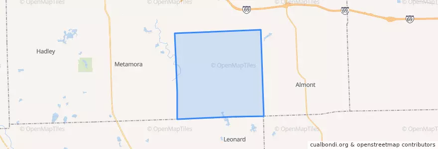 Mapa de ubicacion de Dryden Township.