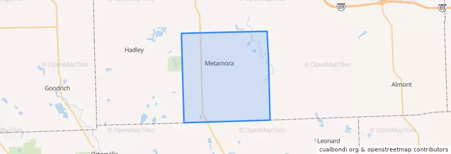 Mapa de ubicacion de Metamora Township.