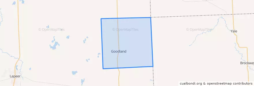 Mapa de ubicacion de Goodland Township.