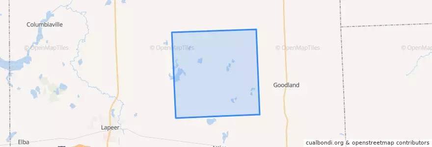 Mapa de ubicacion de Arcadia Township.
