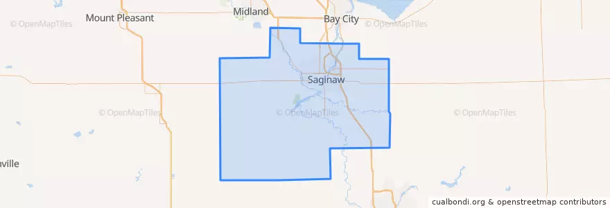 Mapa de ubicacion de Saginaw County.