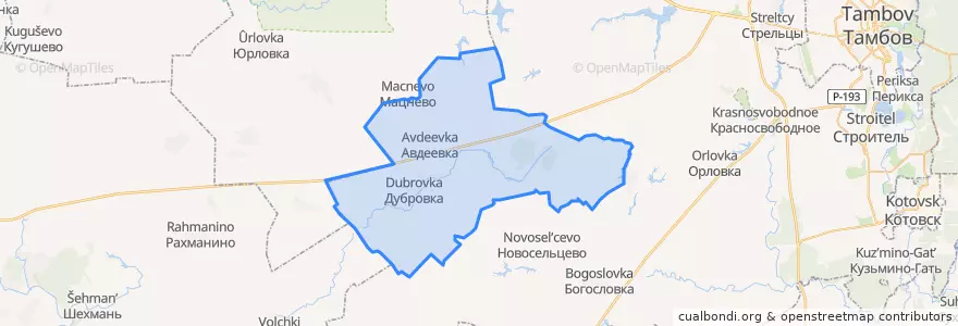 Mapa de ubicacion de Авдеевский сельсовет.