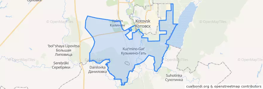 Mapa de ubicacion de Кузьмино-Гатьевский сельсовет.